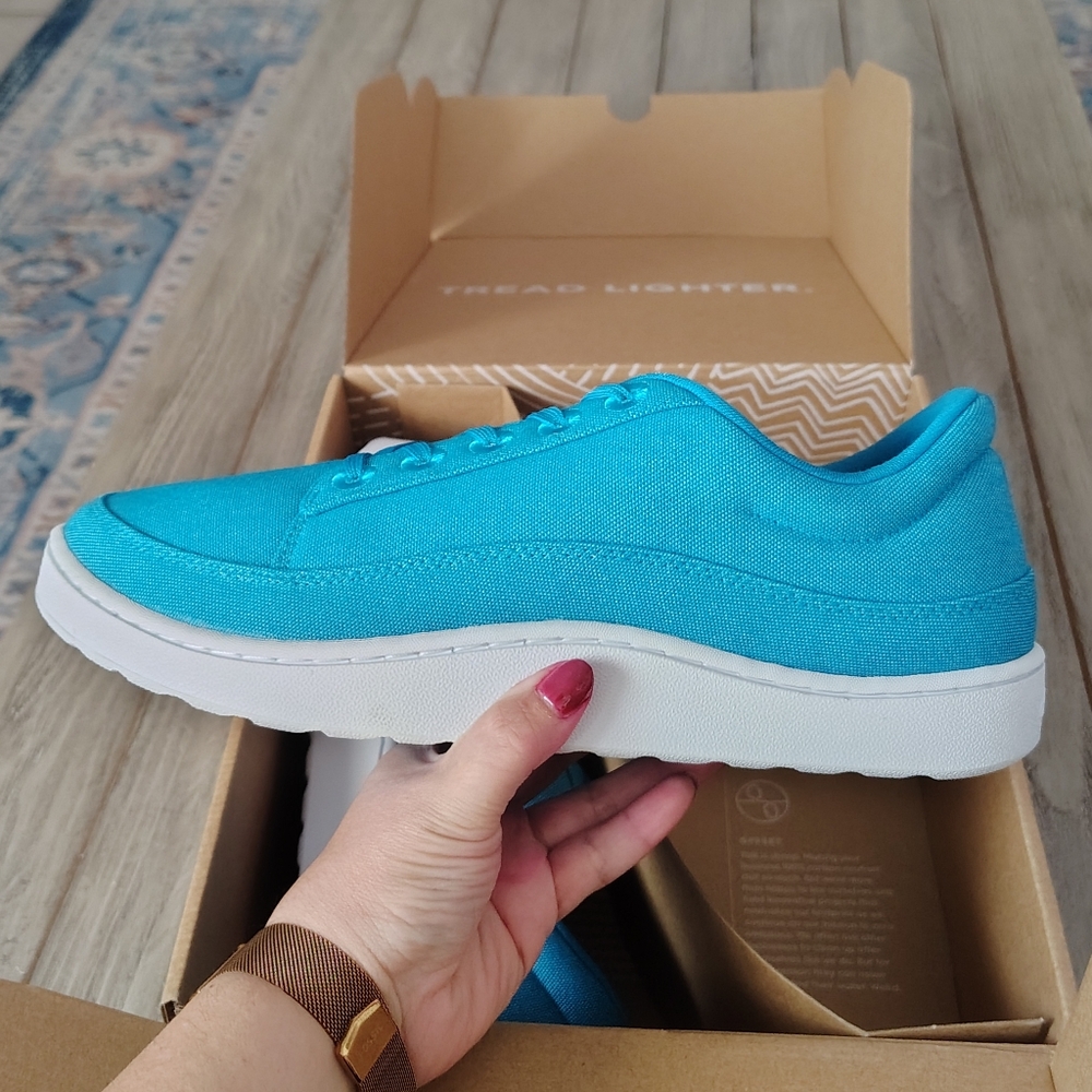 New Allbirds Mens Canvas Pasers Sneakers In Blue Size 11 - Picture 5 of 15
